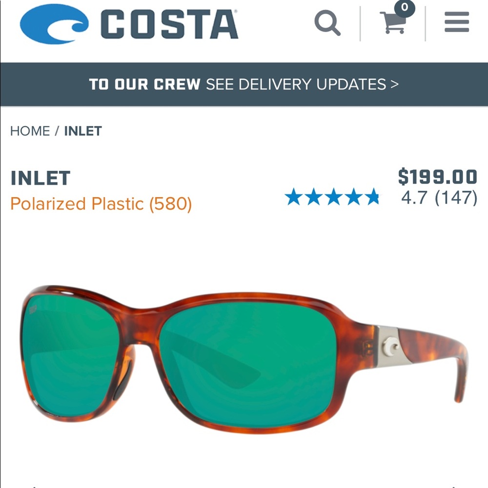 SOLD Costa Inlet Polarized Glasses